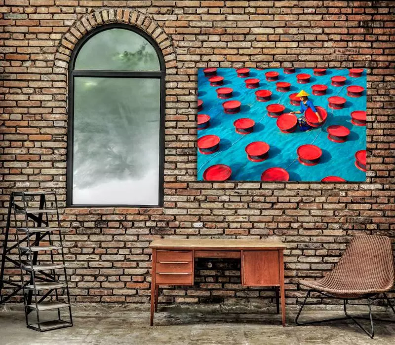 Industrieel interieur met wanddecoratie 'Daung Lan' 