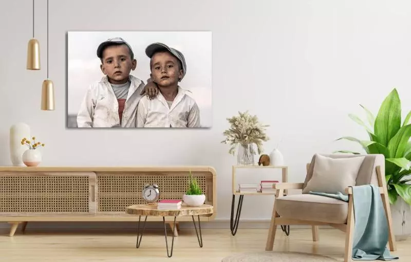 Inspiratie woonkamer met wanddecoratie 'Twins'