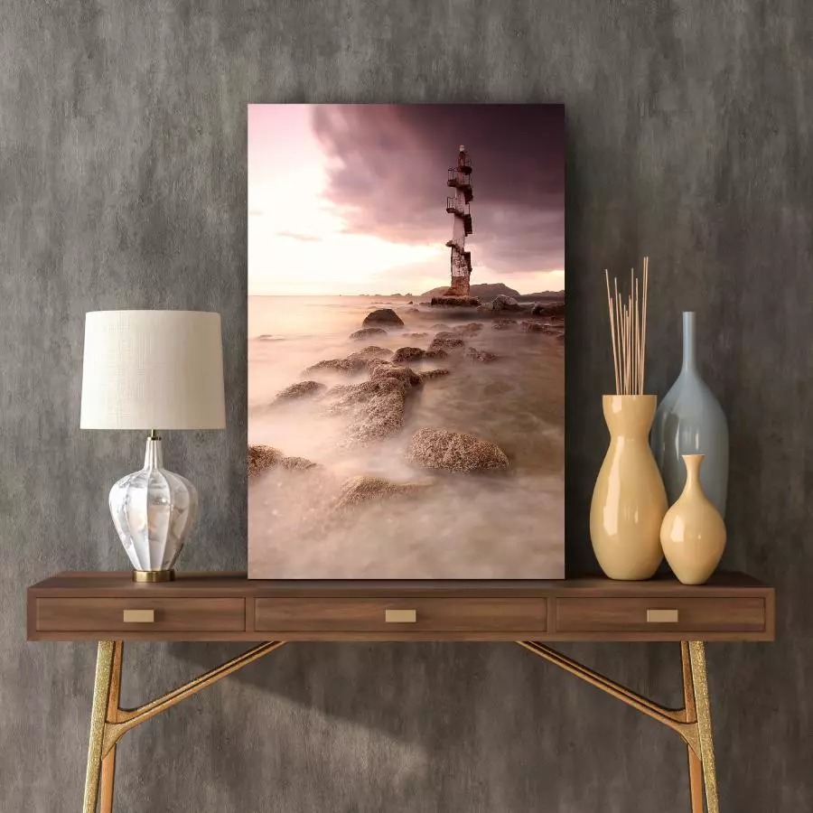 Fotokunst met de titel 'The Guide' op tafeltje