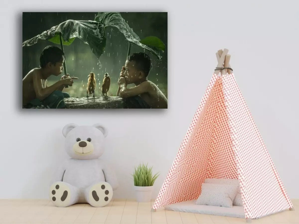 Inspiratie voor de kinderkamer met wanddecoratie Togetherness op canvas