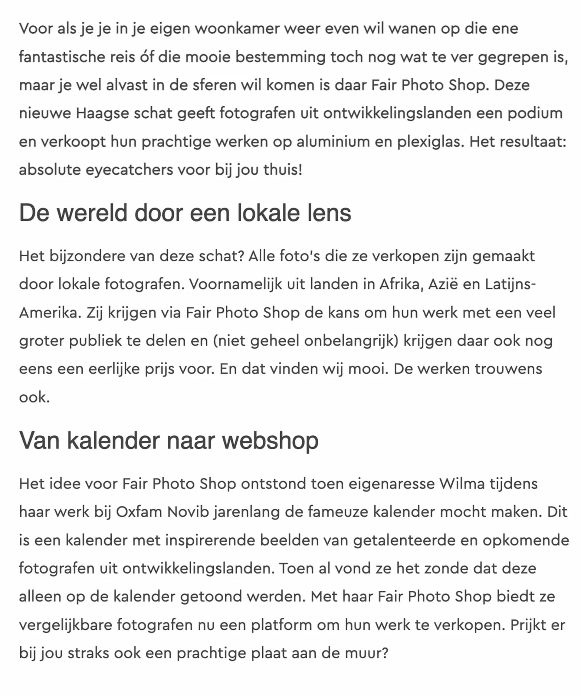 Blog over Fair Photo Shop op platform Haagse Schatten 2