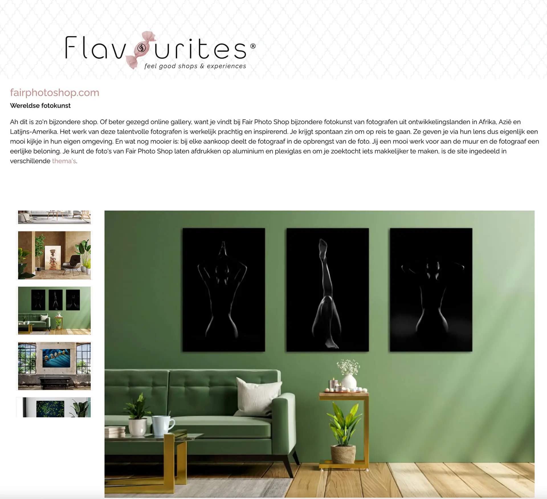 Blog over Fair Photo Shop op Flavourites