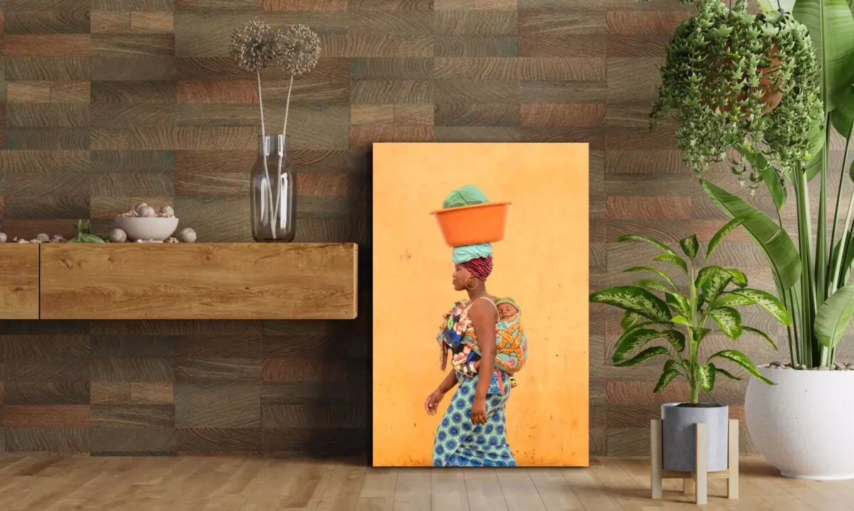Interieur met fotokunst van fotograaf Gregory Escande voor 'Cadeaubon' pagina