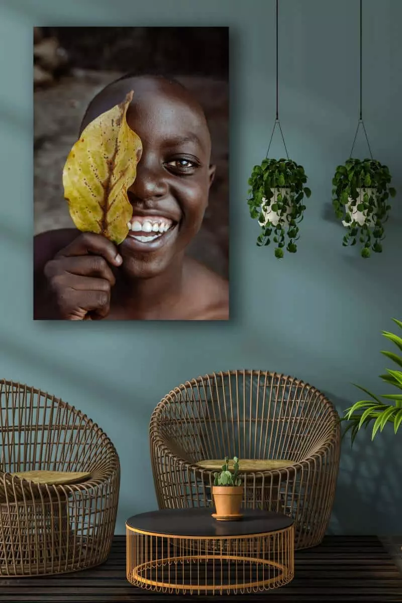 Wanddecoratie A Simple Smile voor pagina 'Aluminium, plexiglas of canvas? Welk materiaal kiezen?'