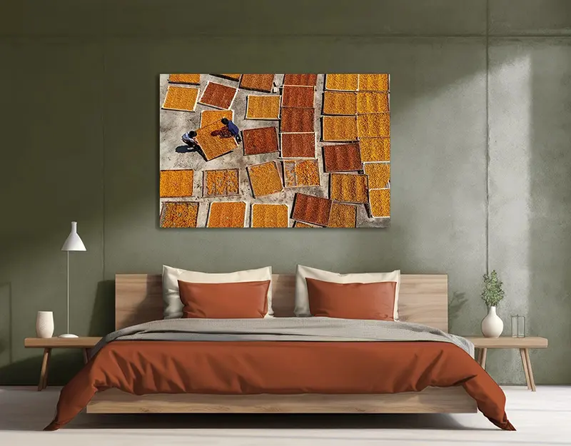 Inspiratie slaapkamer met wanddecoratie 'Plum'